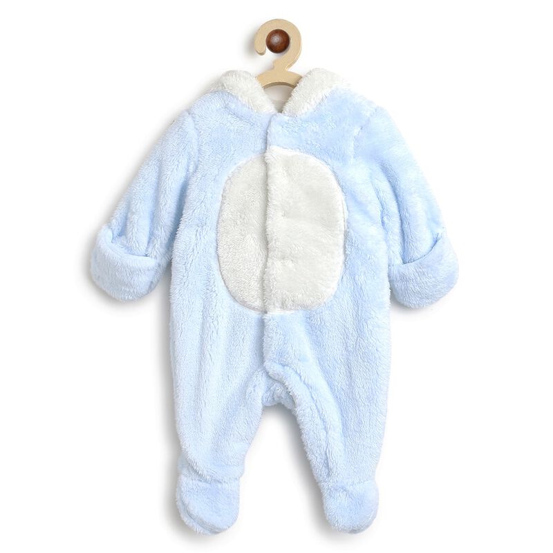 Hooded Faux Fur Babysuit-Front Opening image number null